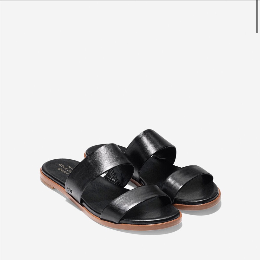 Coke Haan Findra II Black Leather Sandal 6
